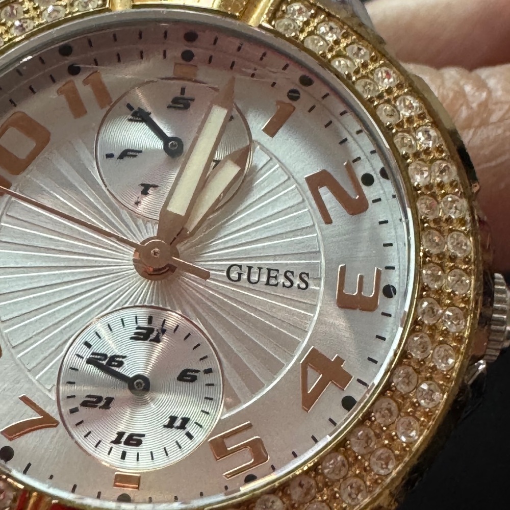 GUESS Women’s Two-Tone Crystal Accent Watch – U13586L2 - Picture 7 of 9